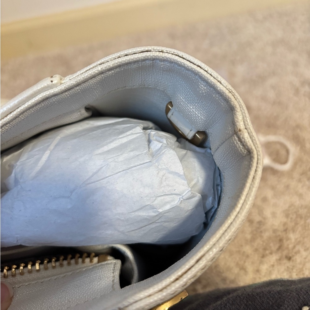 Dagne Dover Classic Signature Tote in White Canvas - Picture 8 of 16